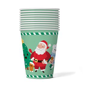 Set di 10 Bicchieri di Carta - Natalizi - Jingle Bunch (9 oz)