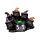 Gatti Neri con Cappello da Strega - Calderone Bollente con LED