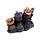 Gatti Neri con Cappello da Strega - Calderone Bollente con LED