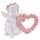 Cherubino con Cuore di Rose Rosa
