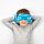 Cuscino da Viaggio con Maschera Relaxeazzz - Blu il Delfino - Animali Dolci