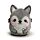 Cuscino di Peluche - Dorian, il Lupo - Animali Dolci - Squidglys