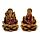 Set di 2 Decorazioni in Resina - Ganesh e Lakshmi - Oro - Loto