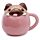 Tazza in Ceramica con Coperchio Sagomato - Pug Carlino - Cani