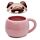 Tazza in Ceramica con Coperchio Sagomato - Pug Carlino - Cani