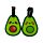 Set di 2 Etichette per Bagagli in PVC - Avocado - Foodiemals