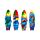 Magnete Stampato in 3D - Lungomare - Forma Surf con Animali Marini Tropicali