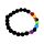 Braccialetto con Gemme & Perle in Roccia di Lava - Chakra