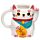 Tazza in Ceramica a Forma di Gatto Maneki Neko - Bianco