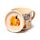 Set Tazza in Porcellana e Sottobicchiere/Coperchio - Zucca