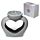 Brucia Essenze per Cera in Ceramica a Forma di Cuore - Piattino Doppio - Grigio