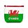 Portamonete in PVC con Cerniera - Cymru - Drago Gallese