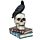 Corvo su Teschio e Libri
