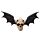 Teschio Decorativo da Parete con Ali di Pipistrello