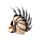 Teschio Decorativo Stile Punk con Cresta di Lame & Catene