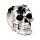 Teschio Decorativo Color Argento con Ragni e Ragnatele