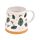 Tazza in Grès Porcellanato - Rametti di Pino e Bacche