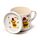 Set Tazza in Porcellana e Sottobicchiere/Coperchio - Bue Scozzese Jan Pashley